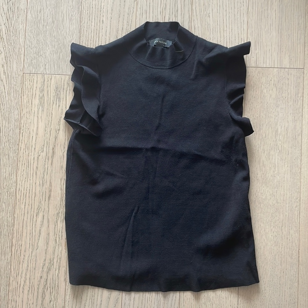 Ann Taylor Black Mock Neck Top